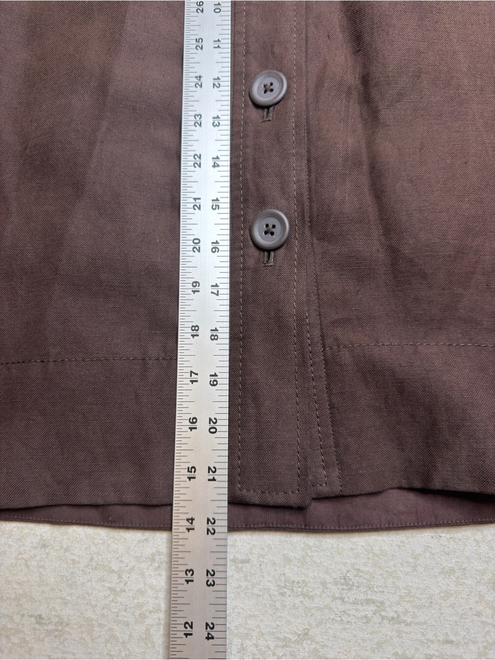 Banana Republic Brown Linen/Silk Pencil Skirt with Button Detailing Size 4 - Picture 5 of 7